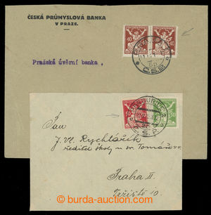 200909 - 1921-1922 sestava 2ks dopisů vyfr. zn. s vadami tisku, 1x m