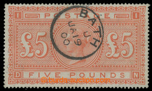 200965 - 1882 SG.137, £5 oranžová, bílý papír s centrickým