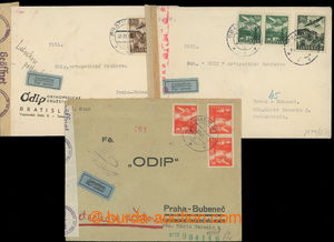 201024 - 1941-1943 sestava 3 Let-dopisů do Protektorátu, různé fr
