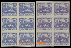 201058 -  Pof.22 + 24, 200h blue and 400h violet, in vertical blocks 