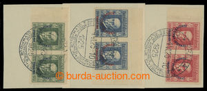 201125 - 1925 Pof.180-182, Congress, complete set of in pairs on cut-
