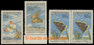 201218 - 1961 Pof.1217 II, 1218, 1222, Motýli, sestava 3 zn. s vybra