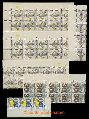 201302 - 1974 Pof.2110-2113, Poštovní emblémy, sestava vícebloků