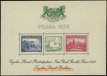 201357 - 1940 AS9c, miniature sheet Praga 1938, exhibition NY 1940, g