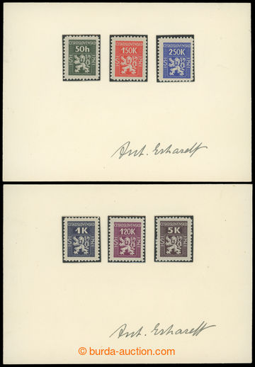 201380 - 1945 Pof.SL1,4,5 + SL2,3,6, Služební I., na 2 krémových 
