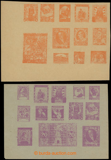 201402 - 1918 Rijáček: joined printing 13 pcs of various nerealizov