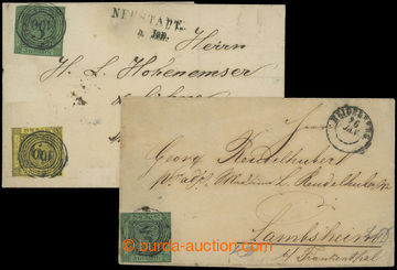 201491 - 1853 2 letters, 1x with Mi.6, 3 Kreuzer with cancel. 57 HEID