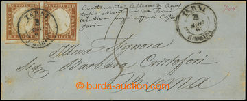 201499 - 1863 dopis s 2-páskou Sass.14Eb, Viktor Emanuel II. vydán