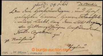 201521 - 1784 CZECH LANDS / private nobiliary letter from Bechyně to