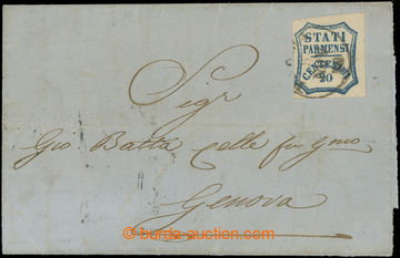 201626 - 1859 GOVERNO PROVVISORIO, letter with Sass.15, STATI PARMENS