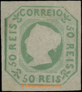 201630 - 1853 Mi.3a, Maria II. 50 Reis zelená; bezvadný kus bez lep