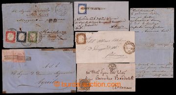 201638 - 1856-1868 set of 9 letters, i.a. Sardinia with Sass.14C, Pap