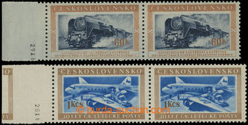 201664 - 1953 Pof.766-767, Doprava 60h a 1Kčs, vodorovné krajové 2