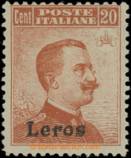 201716 - 1917 Sass.9a, Victor Emmanuel III. 20C orange, DOUBLE OVERPR