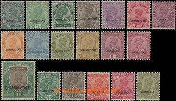 201730 - 1927-1937 SG.62-75, George V. 3Pies-1Rp; complete set with o