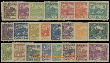 201827 - 1918 Pof.1-26, 1h-1000h, selection of 23 values with pin hol