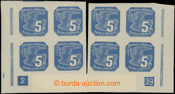 201837 - 1939 Pof.NV2, Novinové I. vydání 5h modrá, pravý a lev