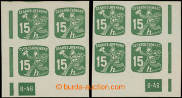 202078 - 1945 Pof.NV24, Novinové 15h zelená, pravý a levý rohový