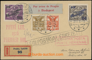 202178 - 1926 1. let PRAHA - BUDAPEŠŤ, R+Let. zaslaný předtiště