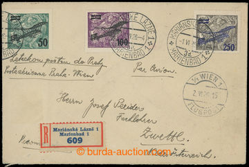 202181 - 1926 MARIÁNSKÉ LÁZNĚ - VÍDEŇ  R+Let-dopis do Rakouska,