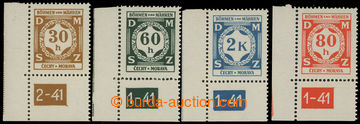202212 - 1941 Pof.SL1, SL4, SL9, the first issue 30h, 60h and 2 Korun
