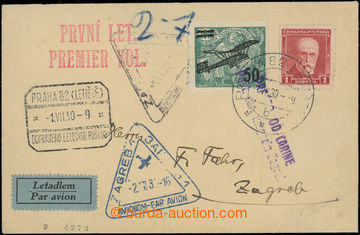202252 - 1930 first flight PRAGUE - ZÁHŘEB, airmail letter to Yugos