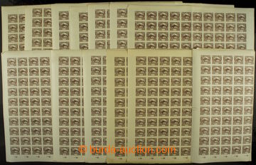 202262 -  COUNTER SHEET / Pof.1, 1h brown, comp. 13 pcs of whole 100 