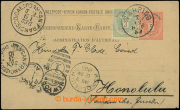 202285 - 1883 mezinárodní dopisnice zaslaná z Vídně na Havaj (Sa