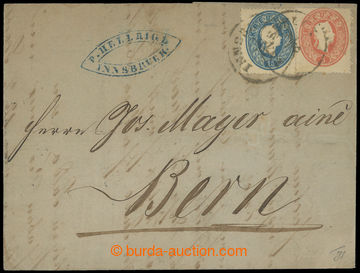202288 - 1861 dopis do Švýcarska (srpen 1862), vyfr. FJ I. 5+15Kr, 