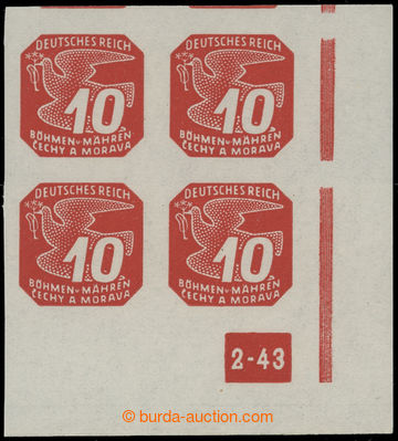 202296 - 1943 Pof.NV14, Newspaper stamps issue II 10h red, LR corner 