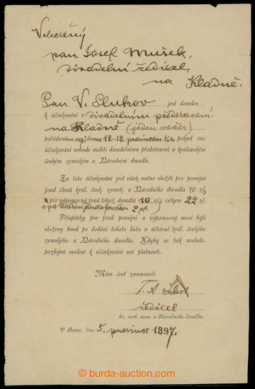 202304 - 1885-1897 ACTORS / Central union Czech herectva - document J