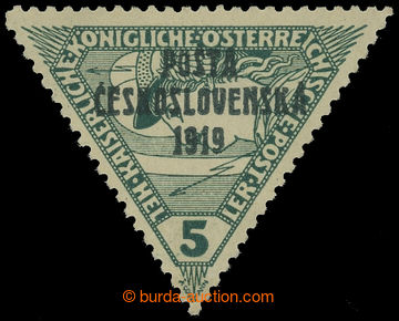 202310 - 1919 Pof.56, Triangle 5h green, overprint type III.; perfect