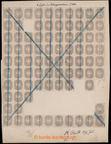 202346 - 1863 Ferch.29a, Znak 1,05Kr šedohnědá; 83-blok s ručním