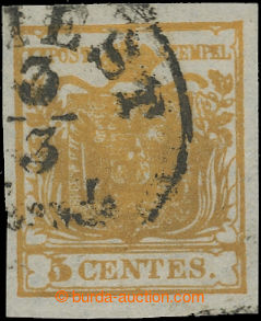 202374 - 1850 Ferch.1, Znak 5Cts žlutá, HP, I. typ, rakouské razí