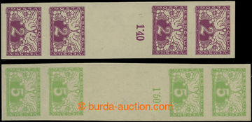 202405 - 1919 Pof.S1Ms(4), S2Ms(4), 2h violet and 5h green, unfolded 