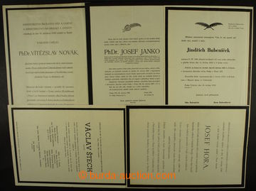 202439 - 1926-1952 FUNERÁLIE/ PARTE - comp. of 11 mourning cards imp