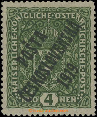202540 -  Pof.50aI, Coat of arms 4 Koruna dark green, close, overprin