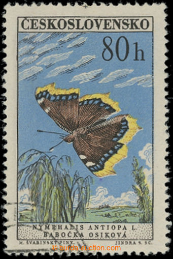 202555 - 1961 Pof.1222 II. typ, Motýli 80h, hledaný II. typ - prory
