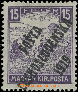 202571 -  Pof.100, White numeral(s) 15f violet, overprint type III.; 