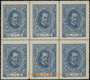 202575 -  Pof.140 ST, 125h blue, block of 6 with 2x ST, in addition o