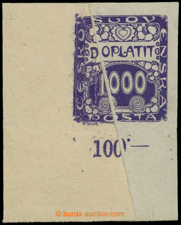 202588 - 1919 Pof.DL13VV, Ornament 1000h violet, L the bottom corner 