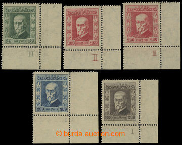 202591 - 1923 Pof.176-179, Jubilee, comp. 5 pcs of LR corner stamp. w