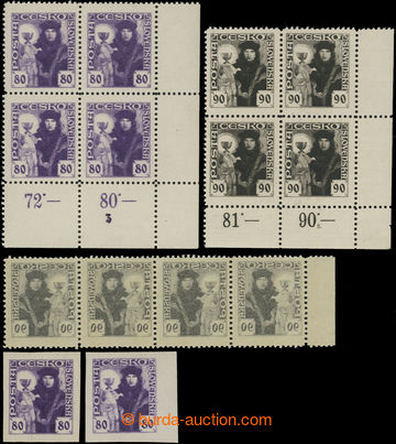 202623 -  Pof.162-163, 80h violet and 90h black, 2x LR block of four 