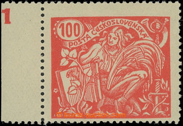 202647 -  Pof.173A III, 100h red type III., stamp. and L margin and p