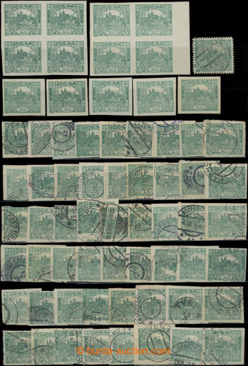 202657 -  Pof.23, 300h green-gray, selection of 58 pcs of mostly post