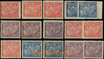 202708 -  Pof.173A-175A, 173B-175B, complete set 15 stamp. according 