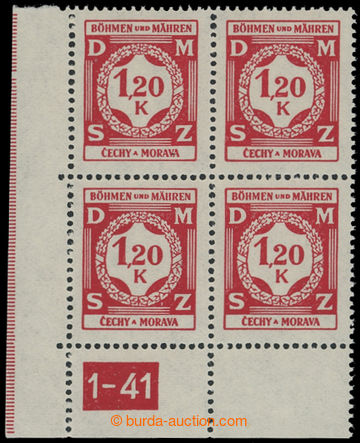 202745 - 1939 Pof.SL7, the first issue 1,20 Koruna red, LL corner blk
