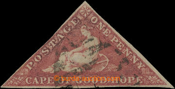 202747 - 1855-1863 SG.5b, Alegorie 1P deep rose-red, krémový papír