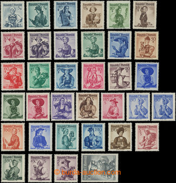 202853 - 1948-1951 Mi.887-923, Costumes, complete set of 34 values + 