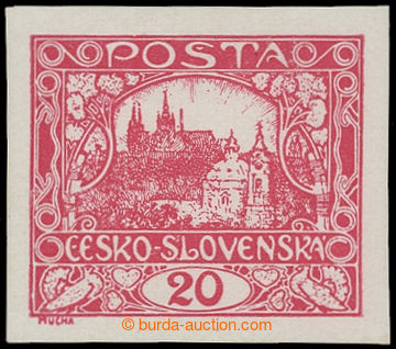 202890 -  PLATE PROOF  values 20h, plate proof in red color on chalky